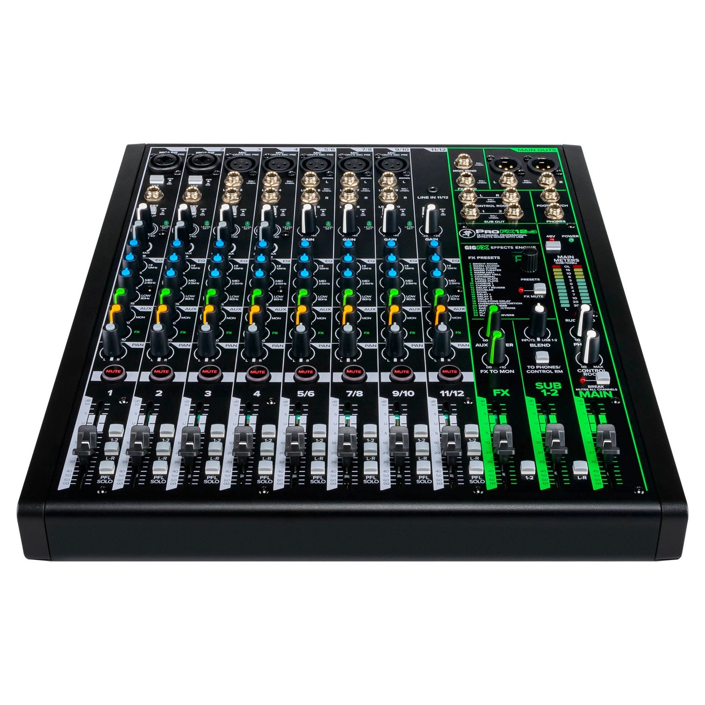 Mackie ProFXv3 Series, 12-Channel Professional Effects Mixer with USB, Onyx Mic Preamps and GigFX effects engine - Unpowered (ProFX12v3)