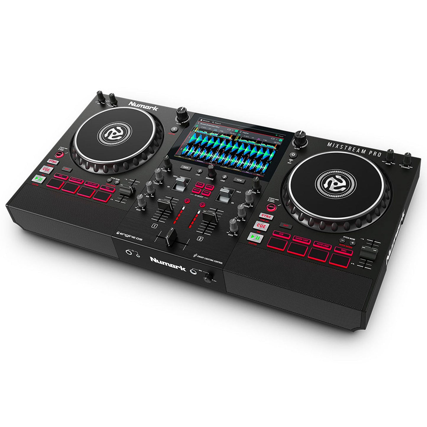 Numark Mixstream Pro+ Standalone DJ Controller, Amazon Music Unlimited Streaming, Mixer, Touchscreen, WiFi, Speakers, works with Serato & Virtual DJ (Open Box)