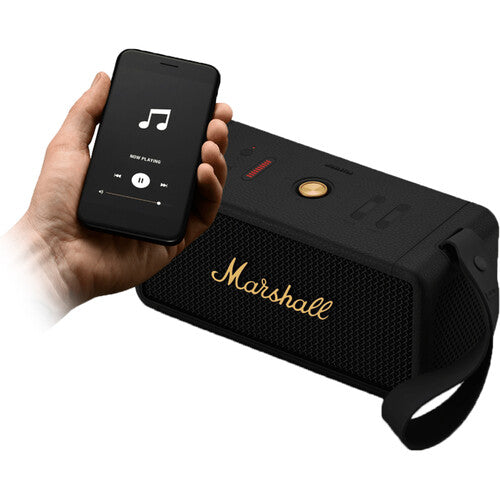 Marshall Middleton Portable Bluetooth Speaker, Black and Brass