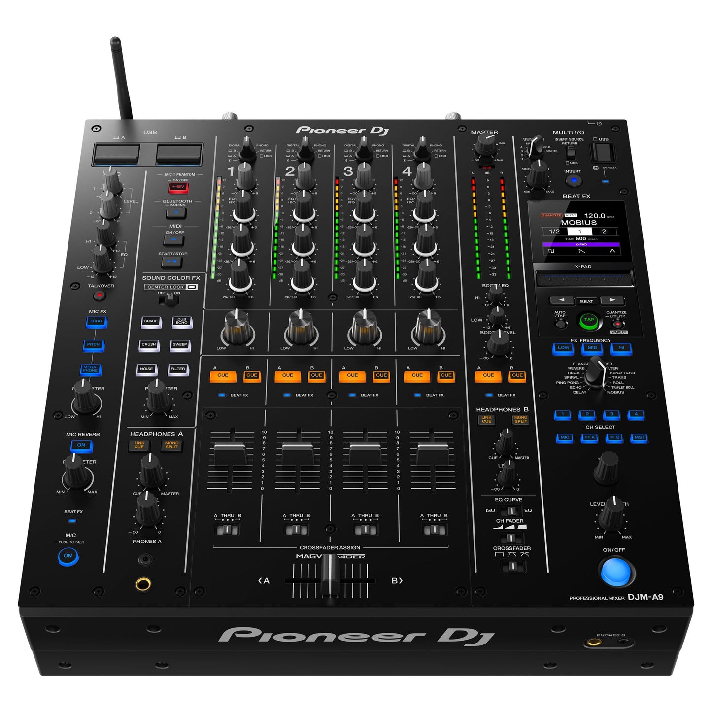 Pioneer DJ DJM-A9 4-Channel Digital Pro-DJ Mixer + Headliner Custom Fit Flight Case