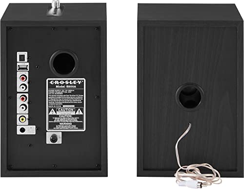 Crosley S200A-BK 4" Active Powered Bluetooth Stereo Speakers, Black