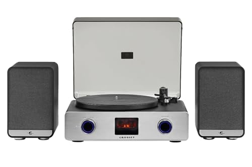 Crosley C92A-BK Belt-Drive Bluetooth Record Player Turntable with Speakers, Black