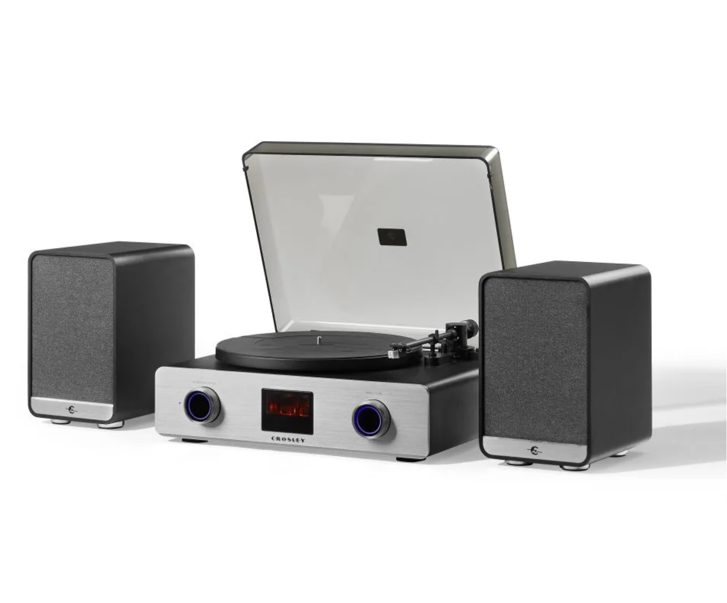 Crosley C92A-BK Belt-Drive Bluetooth Record Player Turntable with Speakers, Black