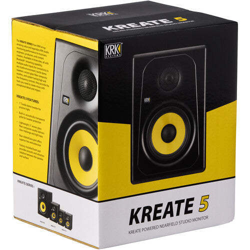 KRK Kreate 5 Active Studio Monitor with Bluetooth (Black, Single)