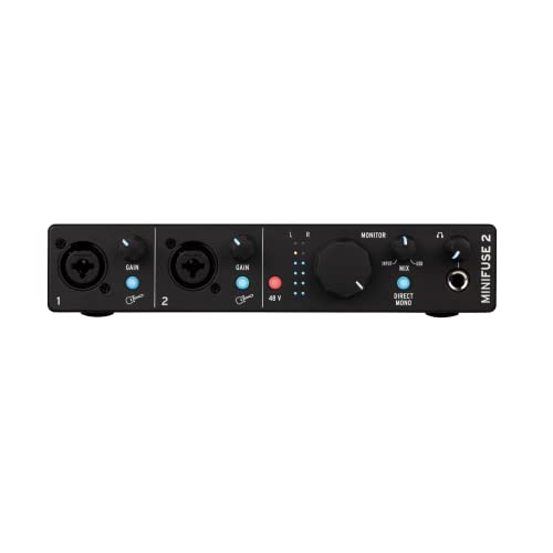 Arturia MiniFuse 2 Portable 2x2 USB Type-C Audio/MIDI Interface (Black)