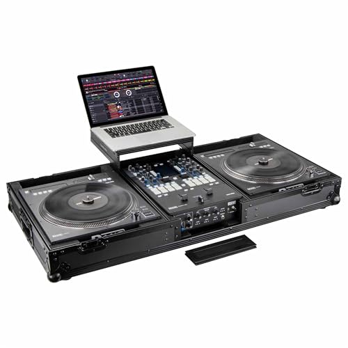 Odyssey DJ Battle Coffin for Rane Twelve and Seventy-Two with Glide Platform (Black Label, All Black)