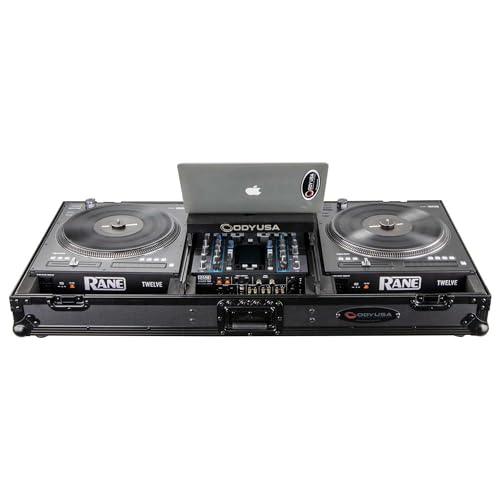 Odyssey DJ Battle Coffin for Rane Twelve and Seventy-Two with Glide Platform (Black Label, All Black)