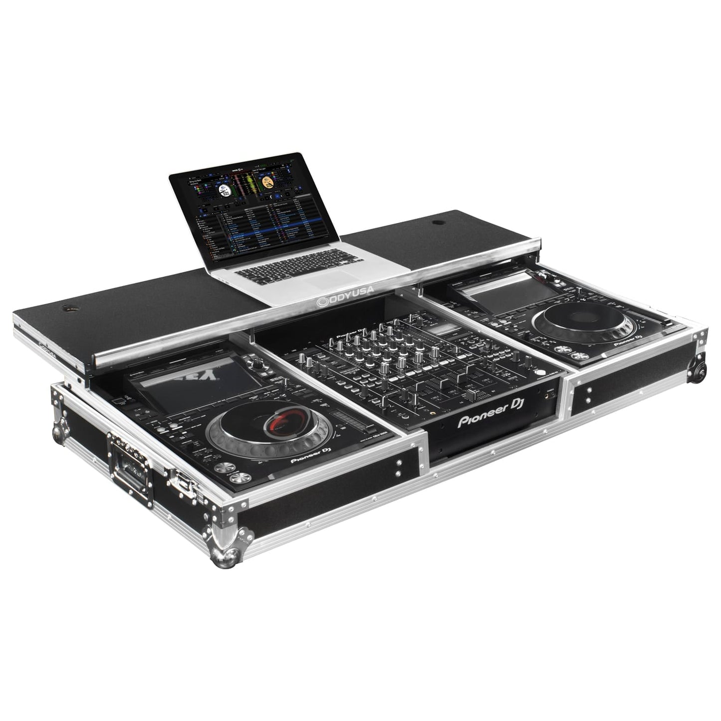 Odyssey Glide Style DJ Coffin Flight Case with Wheels for DJM-A9 and CDJ-3000 or Similar Size Gear