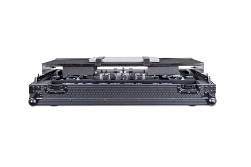 Headliner Flight Case with Laptop Platform and Wheels for Pioneer DJ DDJ-REV7 (Pitch Black)
