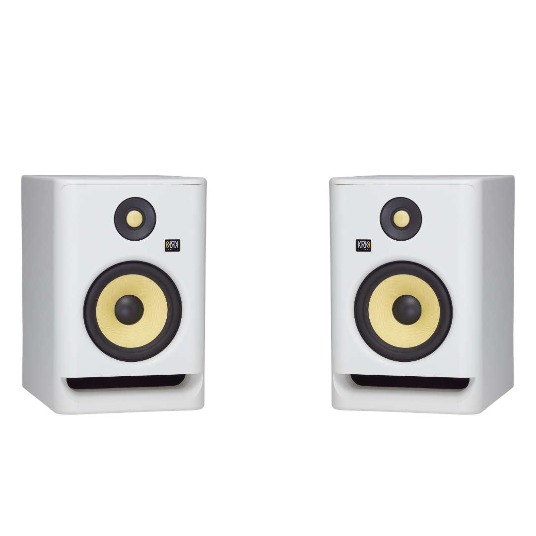 KRK ROKIT RP7 G4 Professional Bi-amp Studio Monitor (White Noise) - Pair