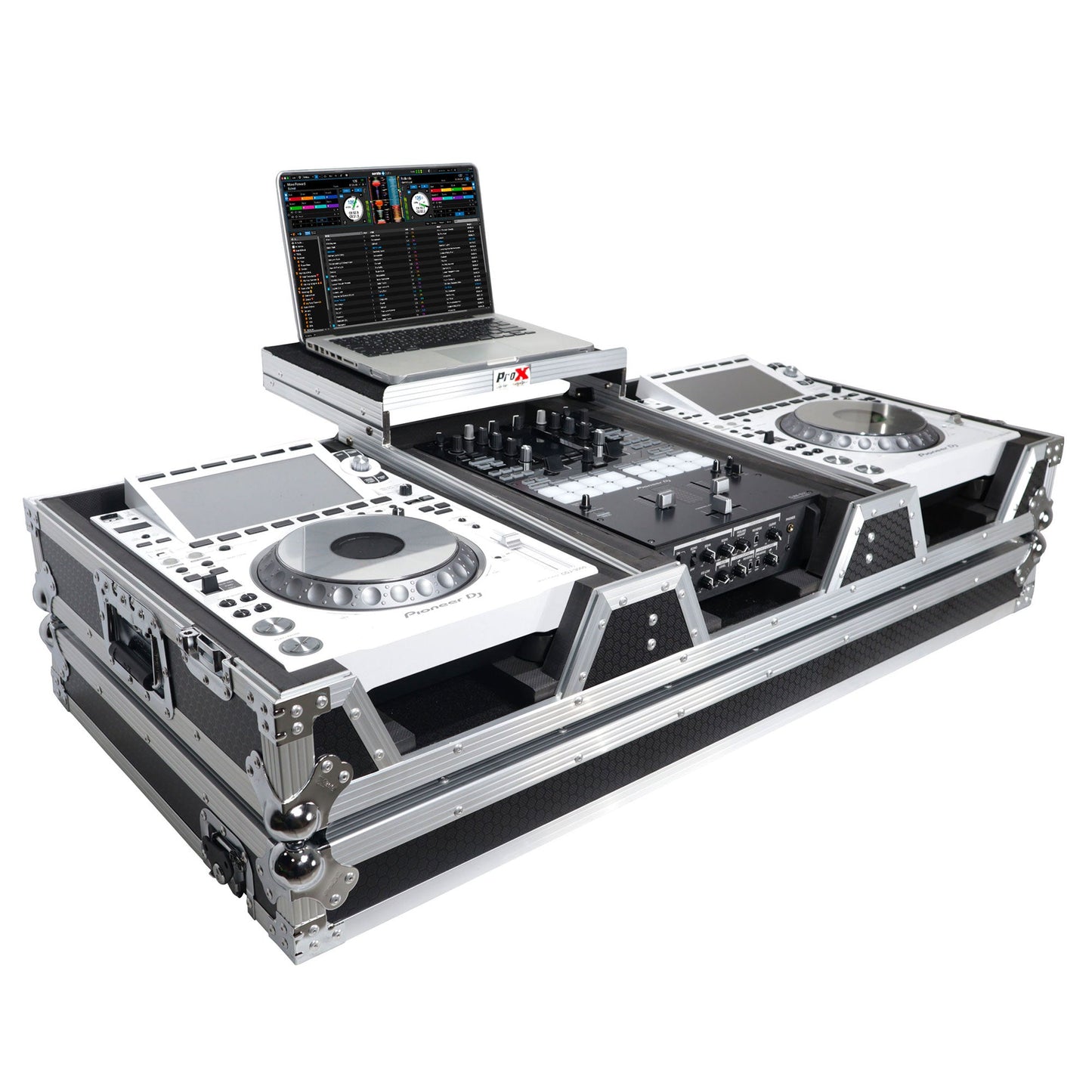 ProX XS-CDM3000WLT DJ Coffin Flight Case for Pioneer Mixer DJM-900NXS2 and 2x CDJ-3000 with Wheels and Laptop Shelf