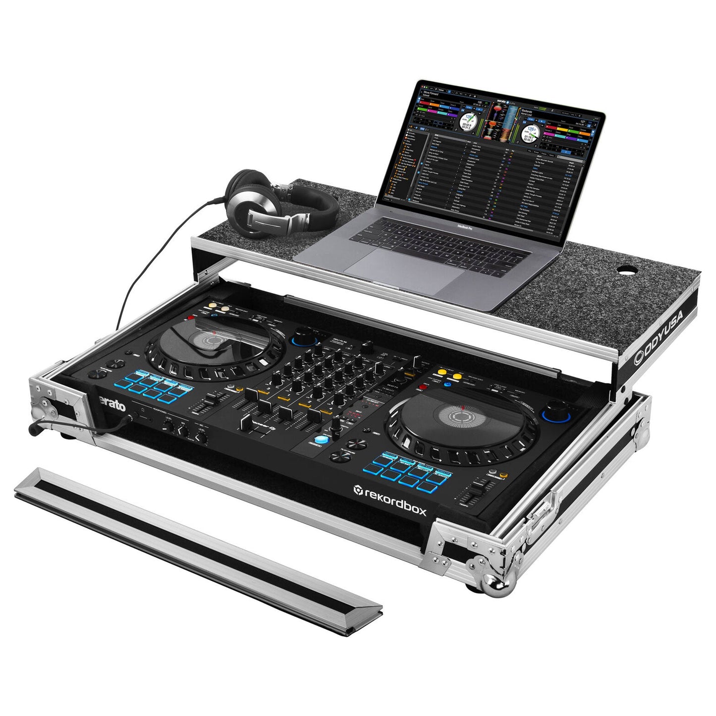 Odyssey Flight Zone Glide Style Case for Pioneer DDJ-FLX6 rekordbox DJ Controller (Silver on Black)