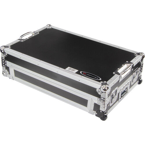 Pioneer DJ DDJ-FLX10 + Odyssey DDJ-FLX10 Flight Case with Glide-Style Laptop Platform and Corner Wheels (Black/Silver)
