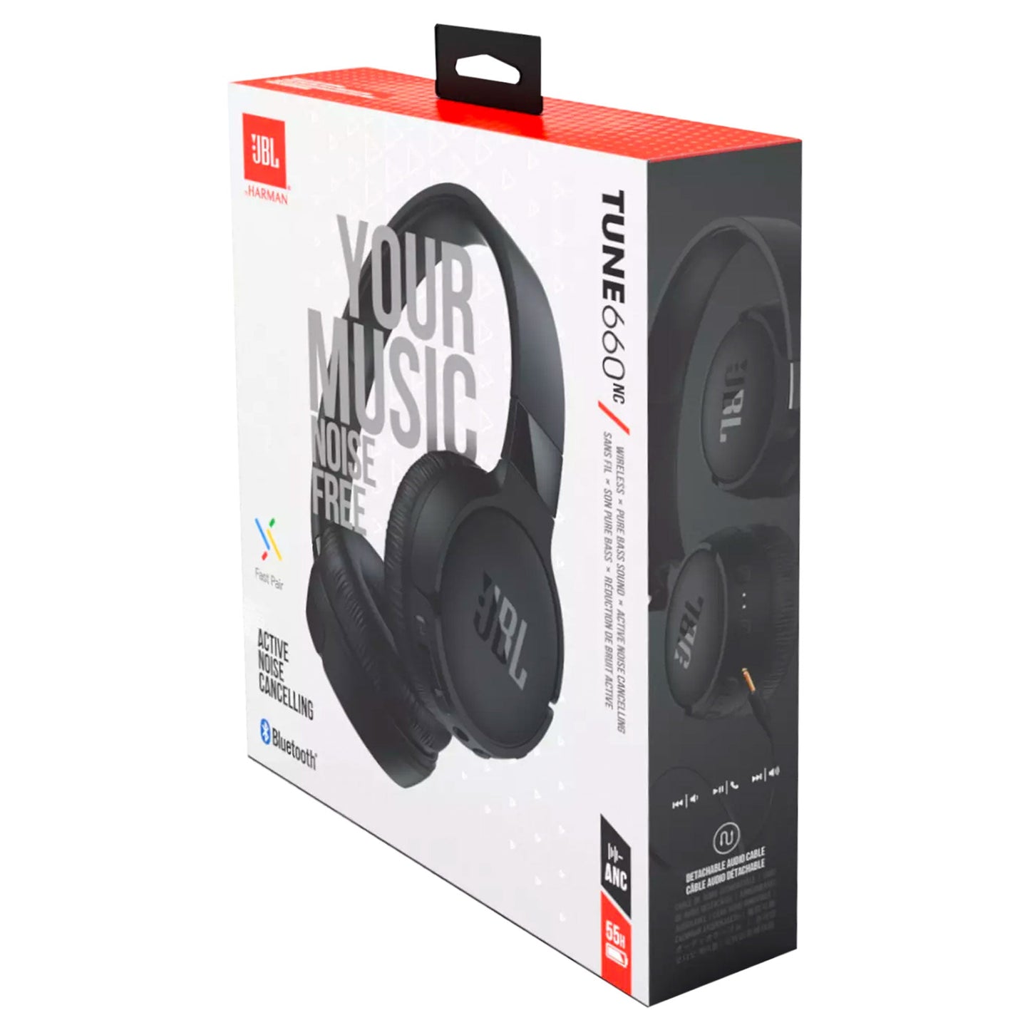JBL Tune 660NC Noise-Canceling Wireless On-Ear Headphones (Black)
