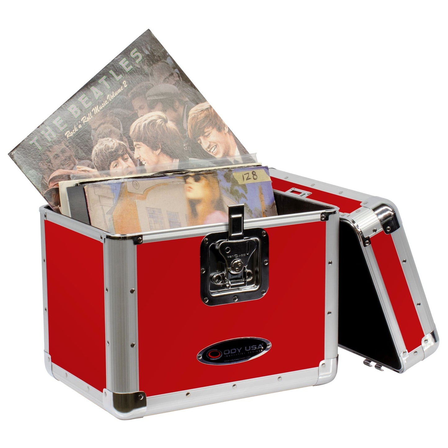 KROM Series Red Stackable Record / Utility Case for 70 12″ Vinyl Records & LPs