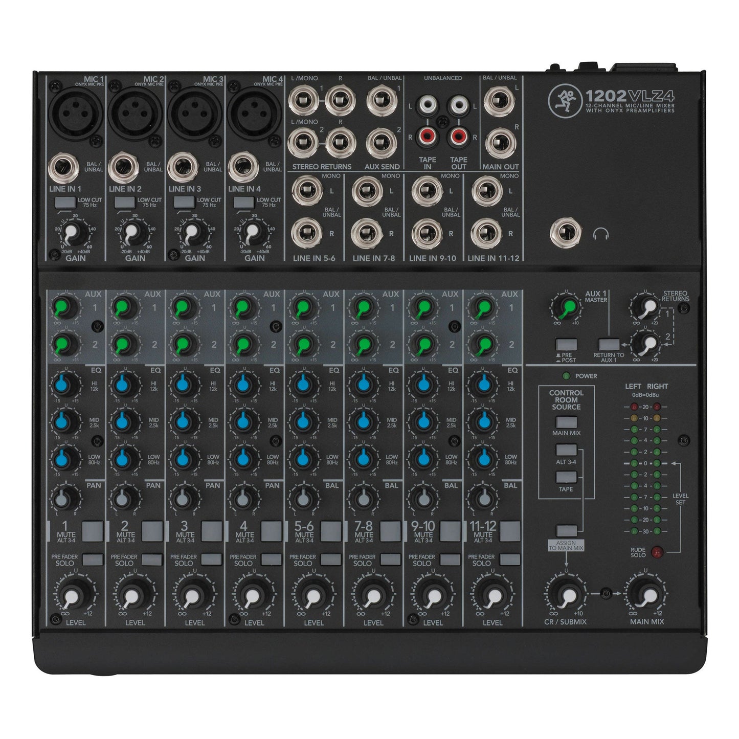 Mackie VLZ4 Series, 12-channel Mixer with Ultra-wide 60dB gain range and Onyx Mic Preamps 1202VLZ4 (Open Box)