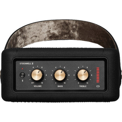 Marshall Stockwell II Portable Bluetooth Speaker, Black and Brass
