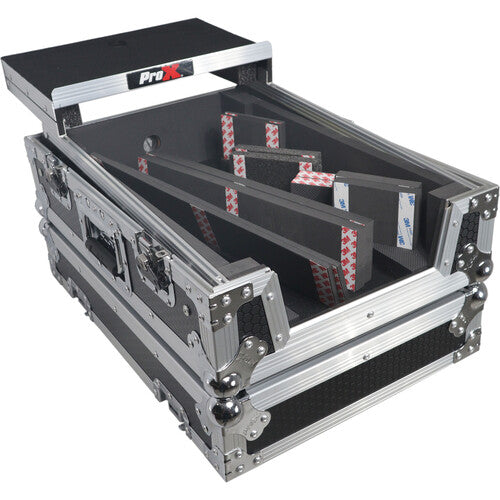 ProX XS-M11LT Universal Flight Case with Laptop Shelf for Pioneer DJM-S11 and Rane SEVENTY / SEVENTY-TWO MKII Mixers (Silver on Black) (Open Box)