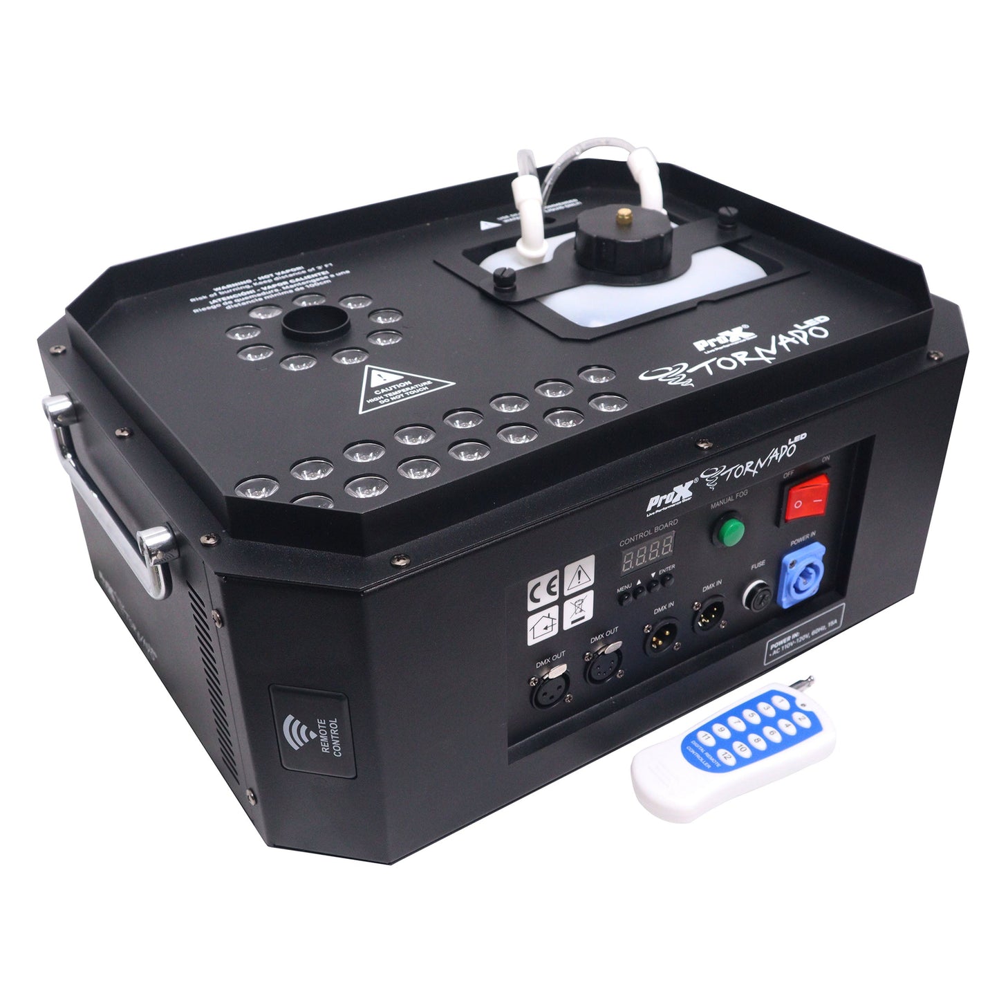 ProX Professional Stage Portable Fog Machine Vertical Spray DJ Effects DMX RGBA LED Lighting System