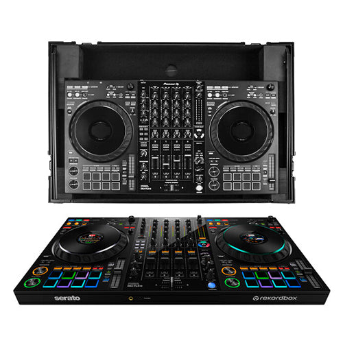 Pioneer DJ DDJ-FLX10 + Odyssey 810GSFLX10M I-Board Flight Case with Glide Style Laptop Platform and Wheels
