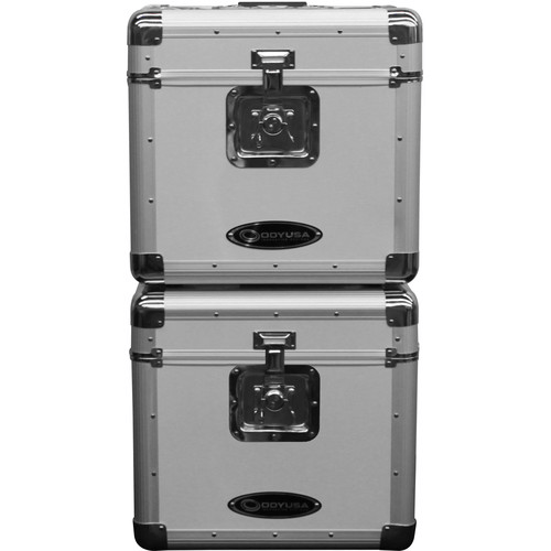 Odyssey Innovative Designs Krom Series KLP2 Stackable Record/Utility Case (Silver)