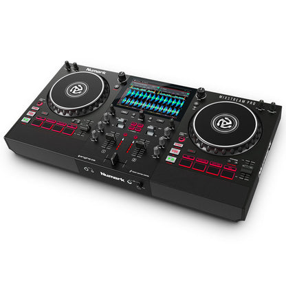 Numark Mixstream Pro+ Standalone DJ Controller, Amazon Music Unlimited Streaming, Mixer, Touchscreen, WiFi, Speakers, works with Serato & Virtual DJ
