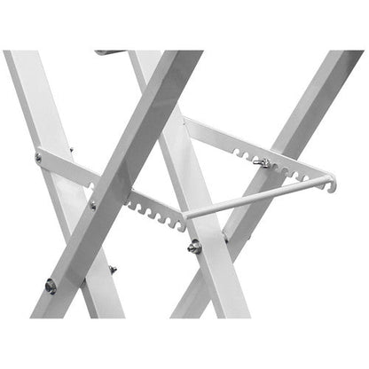 Odyssey Innovative Designs X-Stand Combo Dual-Tier Heavy-Duty Folding Stand with Microphone Boom & Laptop/Gear Shelf (white)