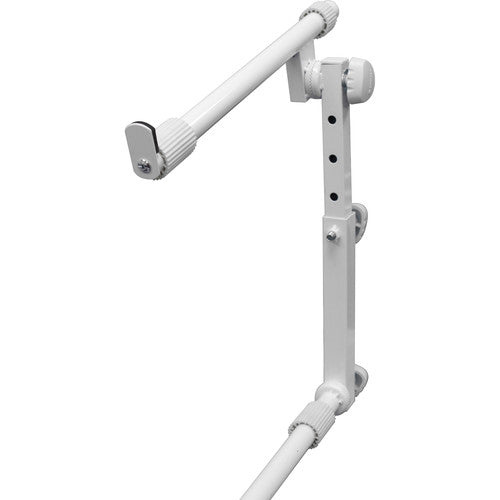 Odyssey Innovative Designs X-Stand Combo Dual-Tier Heavy-Duty Folding Stand with Microphone Boom & Laptop/Gear Shelf (white)
