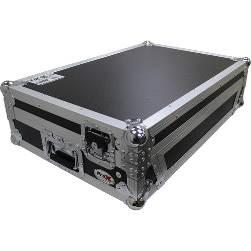 ProX Flight Case for Pioneer DDJ-1000 Controller with Wheels (Silver on Black)