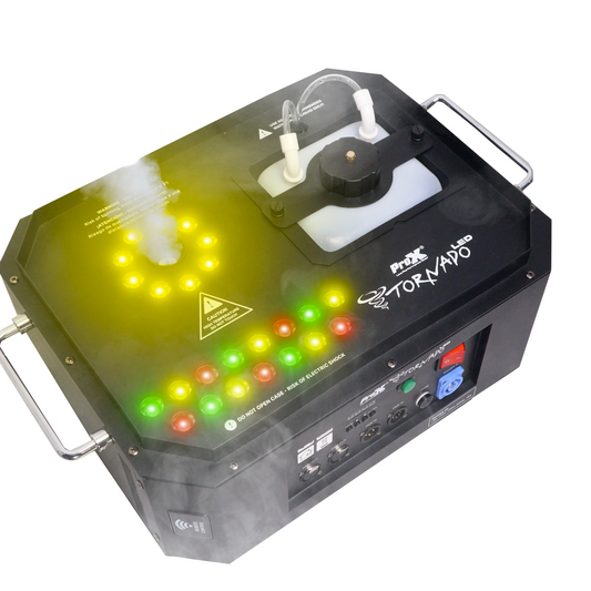 ProX Professional Stage Portable Fog Machine Vertical Spray DJ Effects DMX RGBA LED Lighting System