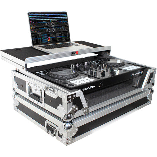 ProX XS-DDJ800 WLT Flight Case with 1 RU Rackspace and Wheels for Pioneer DJ DDJ-800 (Silver on Black)