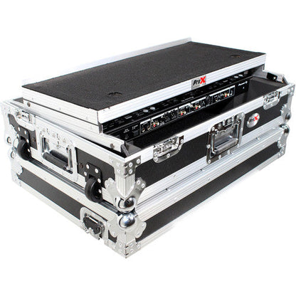 ProX XS-DDJ800 WLT Flight Case with 1 RU Rackspace and Wheels for Pioneer DJ DDJ-800 (Silver on Black)