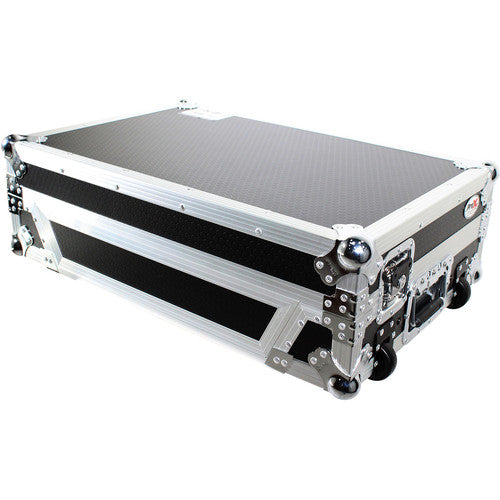 ProX XS-DDJ800 WLT Flight Case with 1 RU Rackspace and Wheels for Pioneer DJ DDJ-800 (Silver on Black)