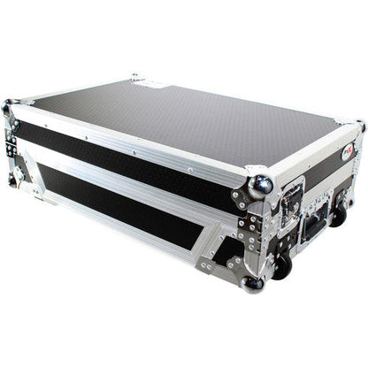 ProX XS-DDJ800 WLT Flight Case with 1 RU Rackspace and Wheels for Pioneer DJ DDJ-800 (Silver on Black)