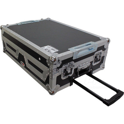 ProX Single CD Player and 12" Mixer Case with Low-Profile Wheels and Retractable Handles (Black)