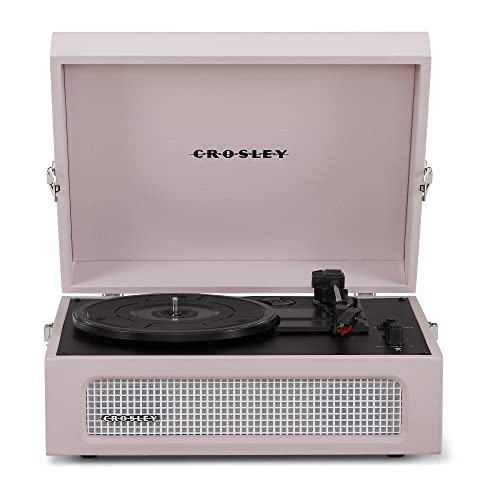 Crosley CR8017B-AM Voyager Vintage Portable Vinyl Record Player Turntable with Bluetooth in/Out and Built-in Speakers, Amethyst