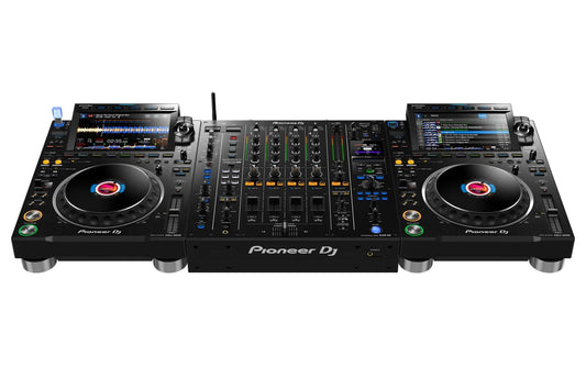 Pioneer DJ CDJ-3000 High-Resolution Pro-DJ Multiplayer (Black) + Pioneer DJ DJM-A9 4-Channel Digital Pro-DJ Mixer with Bluetooth (Black) - Flagship DJ System Bundle