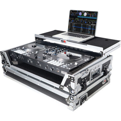 ProX Flight Case with Laptop Shelf, 1 RU Rackspace & Wheels for RANE ONE (Silver on Black)