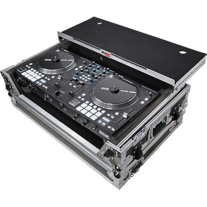 ProX Flight Case with Laptop Shelf, 1 RU Rackspace & Wheels for RANE ONE (Silver on Black)