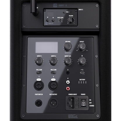 LD Systems ANNY 8 Portable Battery-Powered 8" Bluetooth PA Speaker with Mixer and Bodypack/Headset Mic (Black)