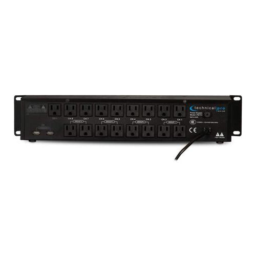 Technical Pro PS17U Rack Mount 17 Outlet Power Supply Surge Protector with 5V USB Charging Ports (Display Model)