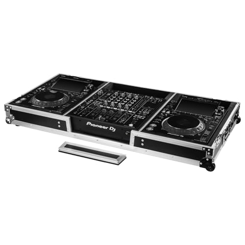 Odyssey DJ Coffin Flight Case with Wheels for Pioneer DJM-A9 / CDJ-3000 (Silver on Black)