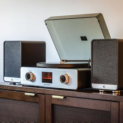 Crosley C92A-BK Belt-Drive Bluetooth Record Player Turntable with Speakers, Black