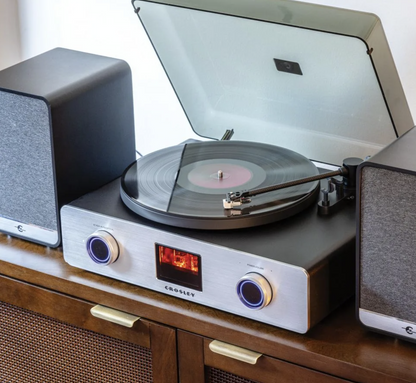 Crosley C92A-BK Belt-Drive Bluetooth Record Player Turntable with Speakers, Black