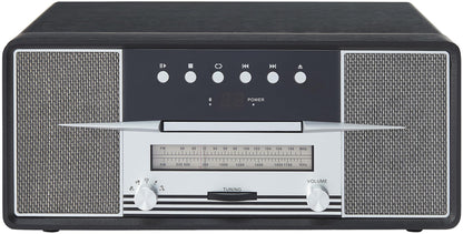 Crosley CR7016A-BK Rhapsody 7-in-1 Bluetooth 3-Speed Vinyl Record Player Turntable, CD Player, AM/FM Radio, Black