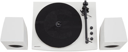 Crosley T150B-WH Modern 2-Speed Bluetooth Turntable System with Variable Weighted Tone Arm and Stereo Speakers, White