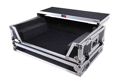 ProX Flight-Style Road Case with Laptop Shelf for DDJ-FLX10 and DDJ-GRV6 Controllers (Black / Silver)