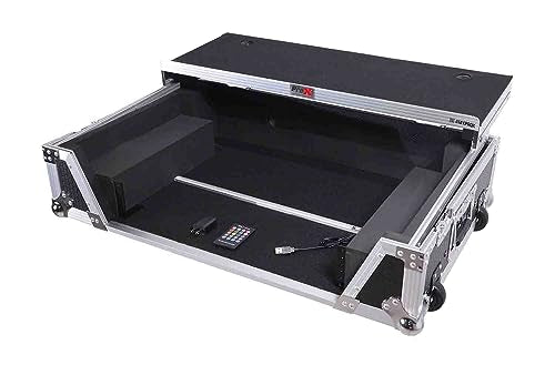 ProX Flight-Style Road Case with Laptop Shelf for DDJ-FLX10 and DDJ-GRV6 Controllers (Black / Silver)