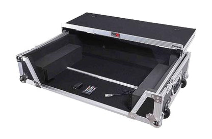 ProX Flight-Style Road Case with Laptop Shelf for DDJ-FLX10 and DDJ-GRV6 Controllers (Black / Silver)