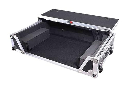 ProX Flight-Style Road Case with Laptop Shelf for DDJ-FLX10 and DDJ-GRV6 Controllers (Black / Silver)